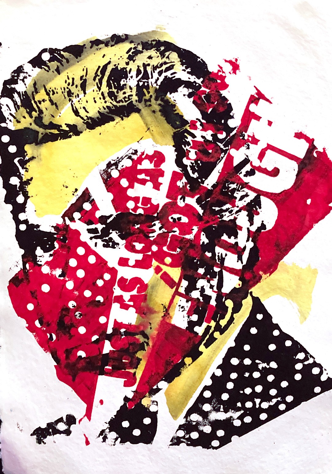 Hand printed silkscreen on 250 g/m2 – 100% handmade Cotton-Rag paper size A2 – 42.0 x 59.4cm I see you Blake