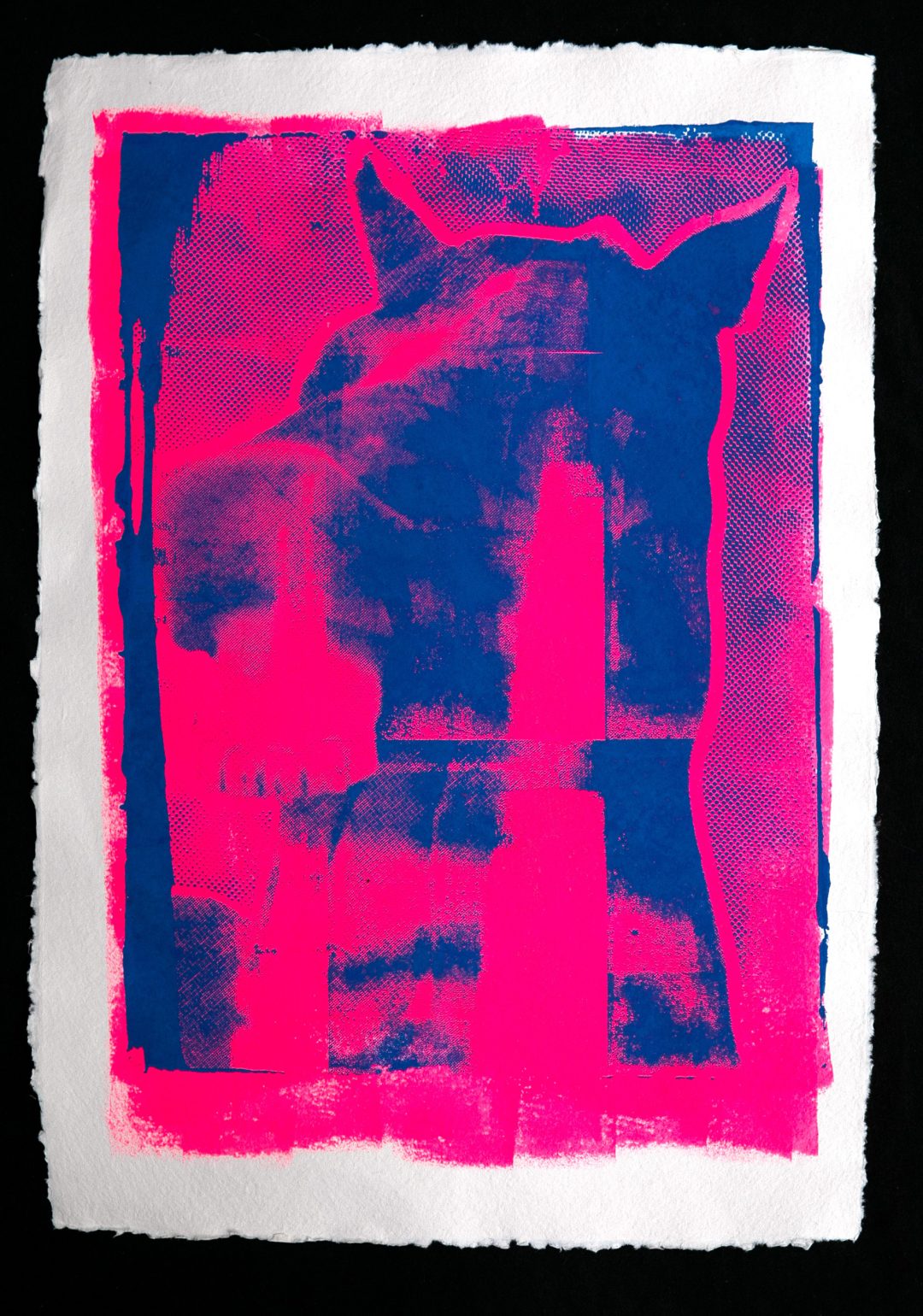 Hand printed silkscreen on 250 g/m2 – 100% handmade Cotton-Rag paper size A1 – 59.4 x 84.1 cm