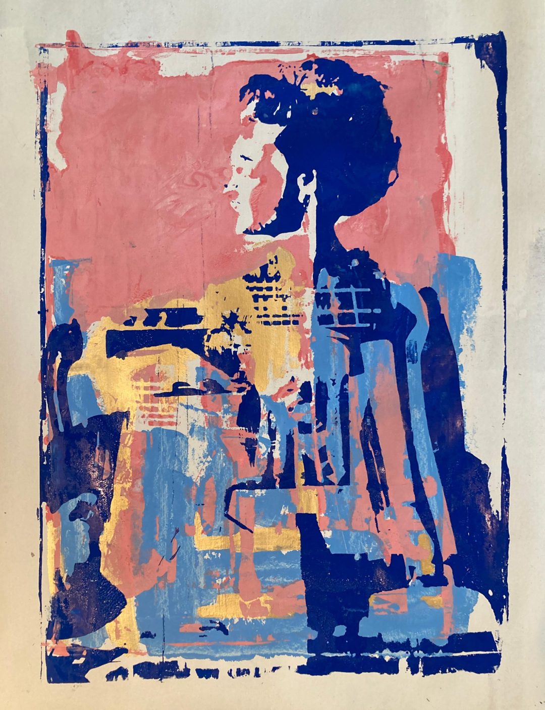 Hand printed on 500 g/m2 – rough recycling paper
size 100 x 140 cm