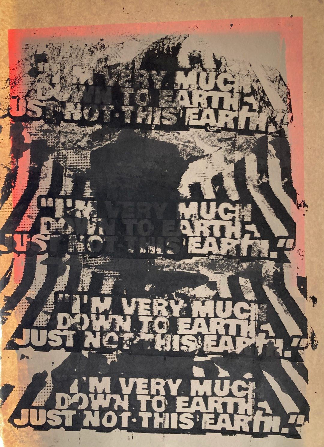 Hand printed on 300 g/m2 – rough recycling paper size 75,0 x 110 cm