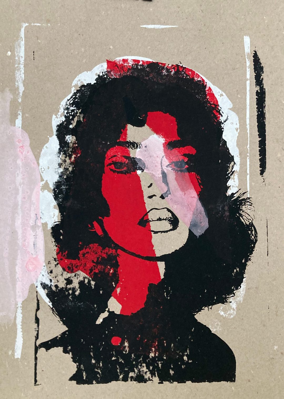 Hand printed on 300 g/m2 – rough recycling paper size 35 x 43 cm