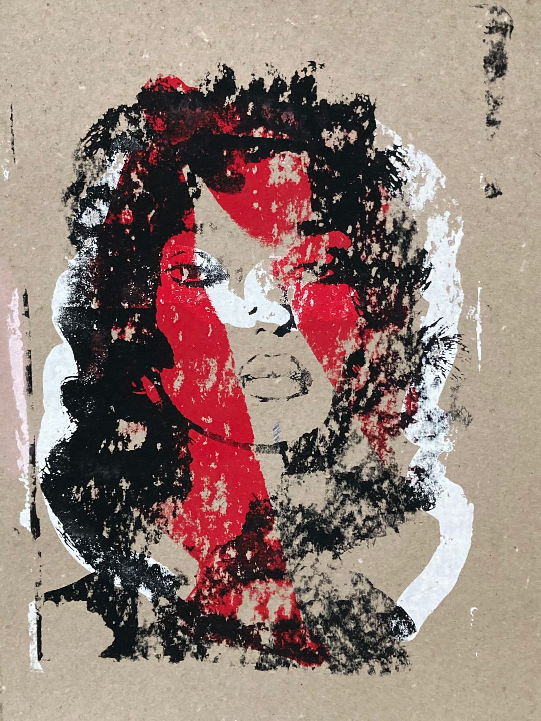 Hand printed on 300 g/m2 – rough recycling paper size 35 x 43 cm