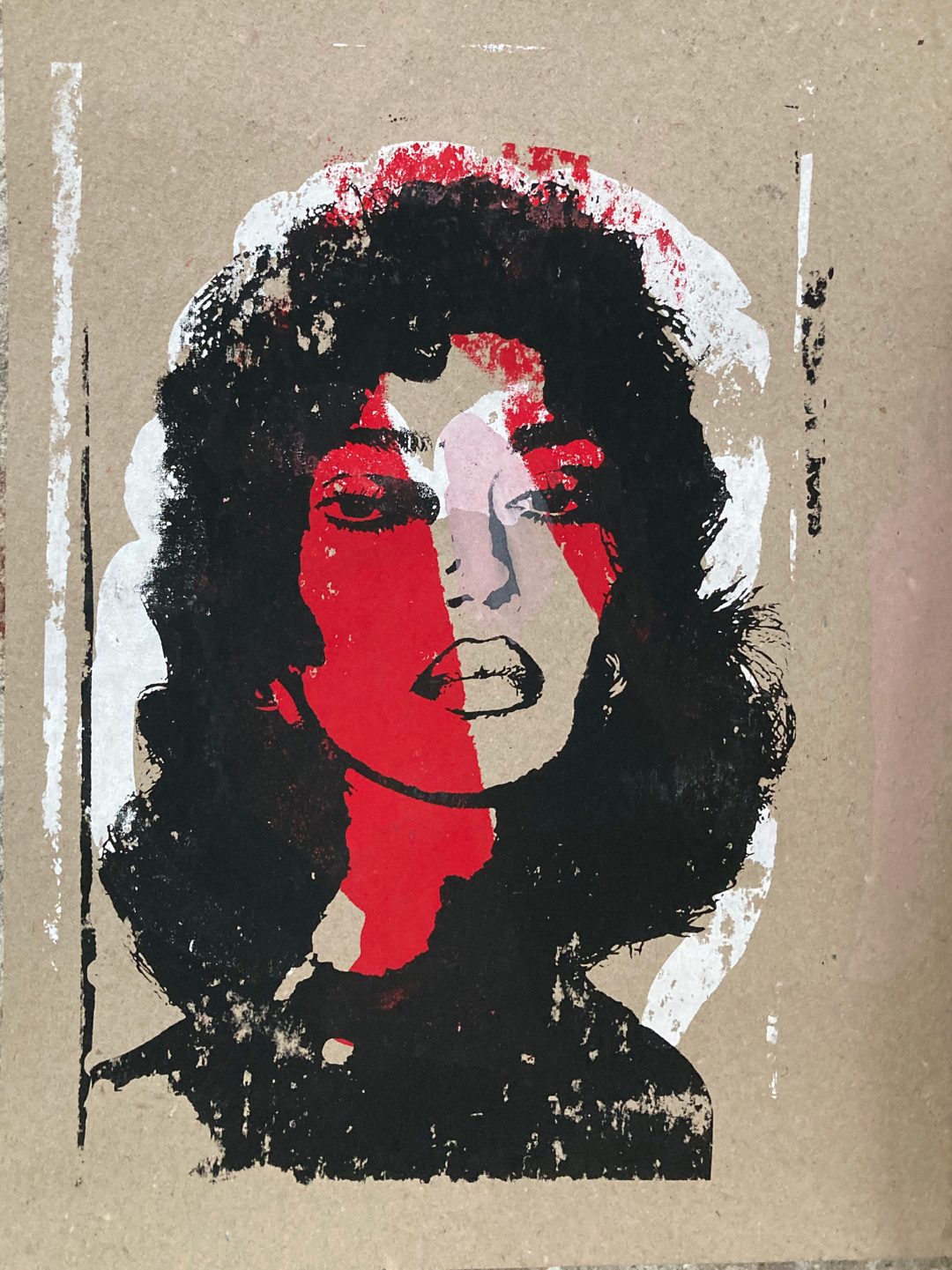 Hand printed on 300 g/m2 – rough recycling paper size 35 x 43 cm