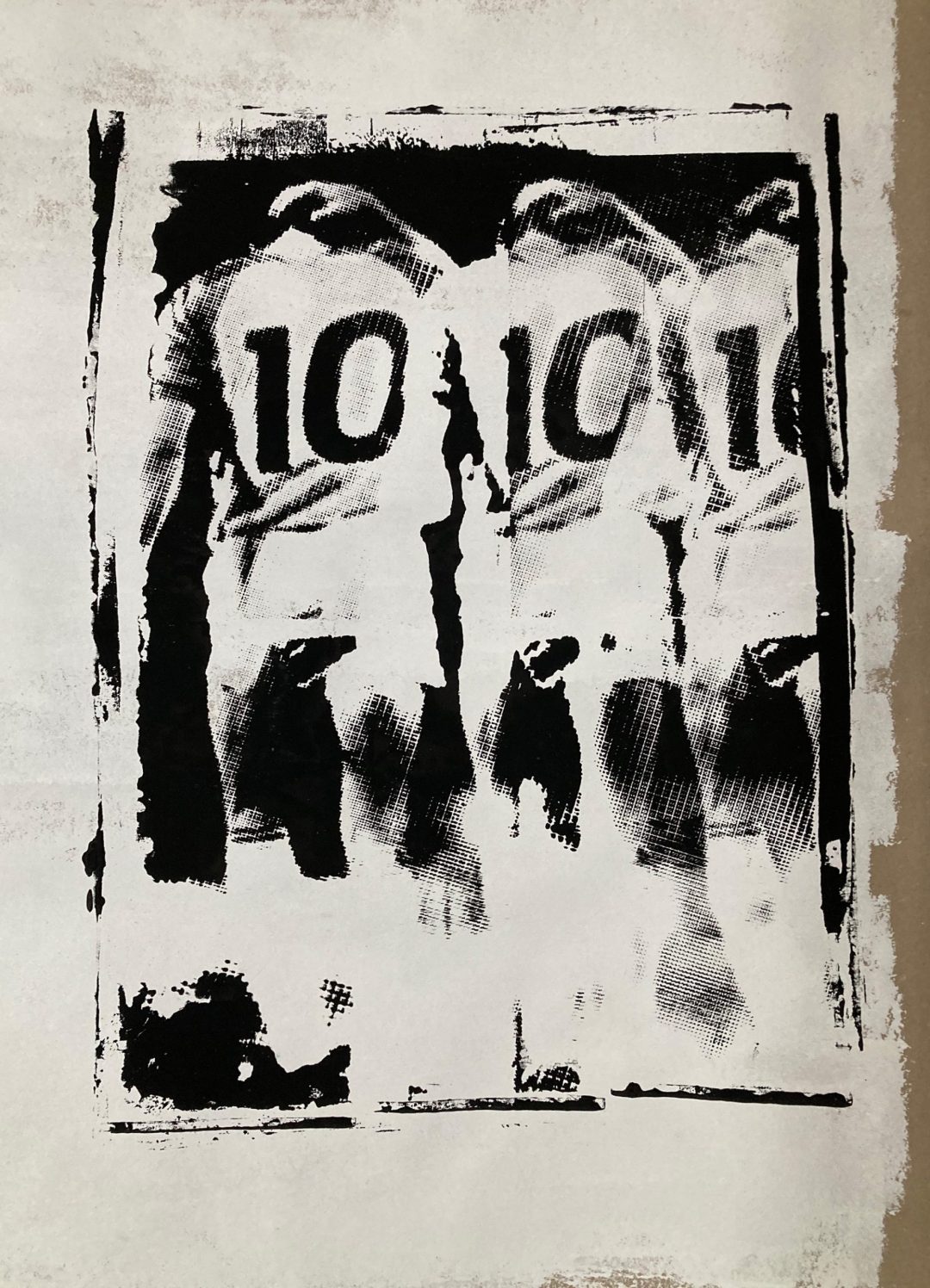 Hand printed on 300 g/m2 – rough recycling paper size 70x100 cm