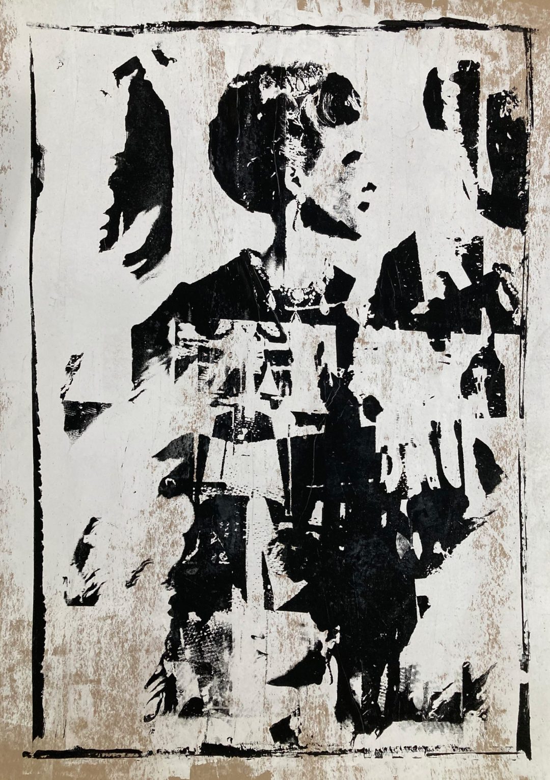 Hand printed on 300 g/m2 – rough recycling paper size 85x100 cm